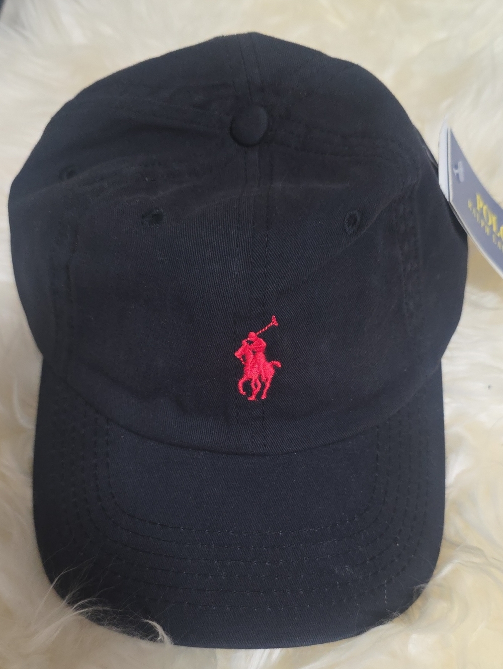 Polo by Ralph Lauren Navy Cap with Red Pony Logo